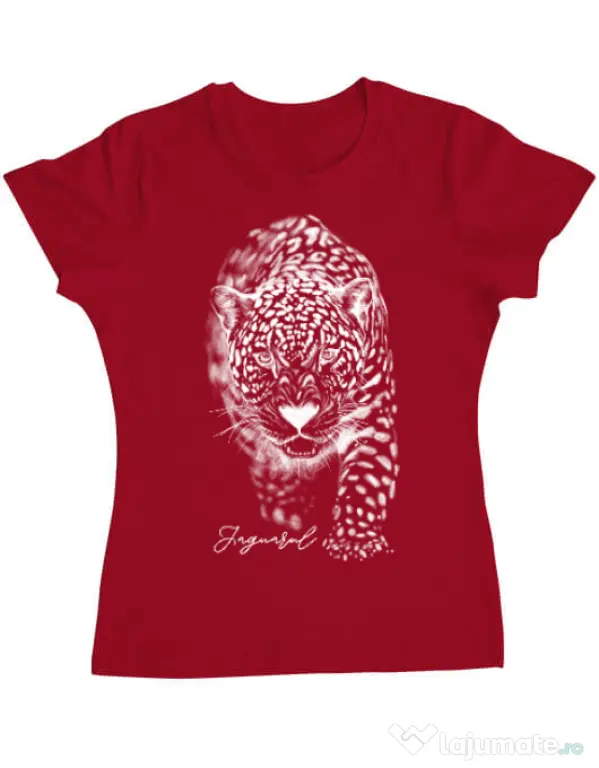 Tricou ADLER dama Jaguarul Alb Rosu