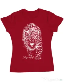 Tricou ADLER dama Jaguarul Alb Rosu
