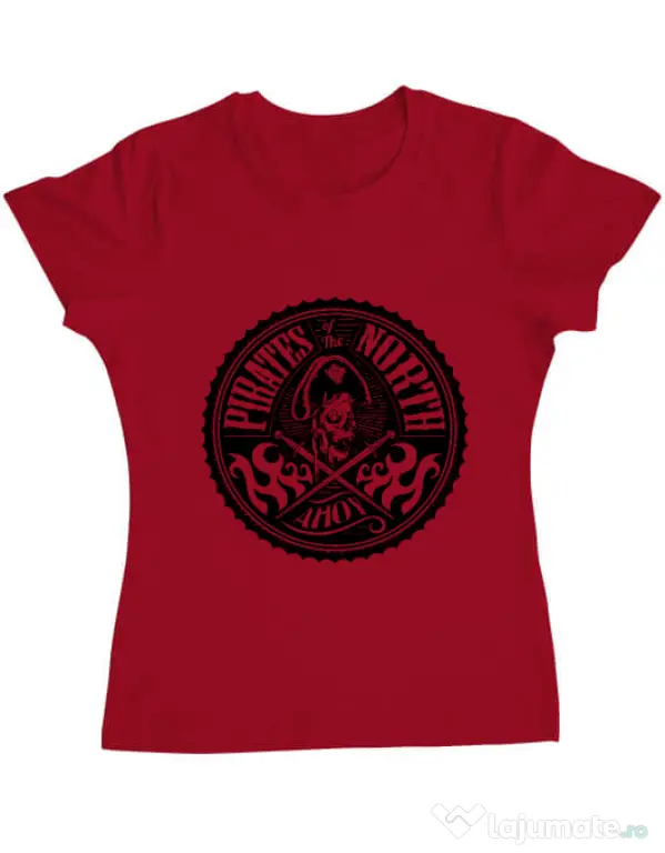Tricou ADLER dama Pirates of the north Rosu