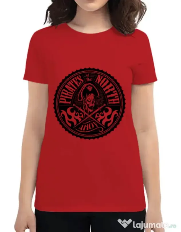 Tricou ADLER dama Pirates of the north Rosu