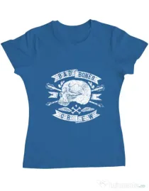 Tricou ADLER dama Skull symbol Albastru azuriu