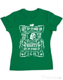 Tricou ADLER dama Stand up for your rights Verde mediu