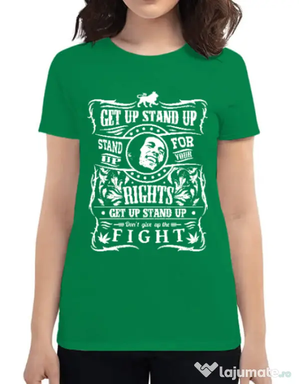 Tricou ADLER dama Stand up for your rights Verde mediu