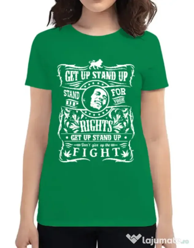 Tricou ADLER dama Stand up for your rights Verde mediu