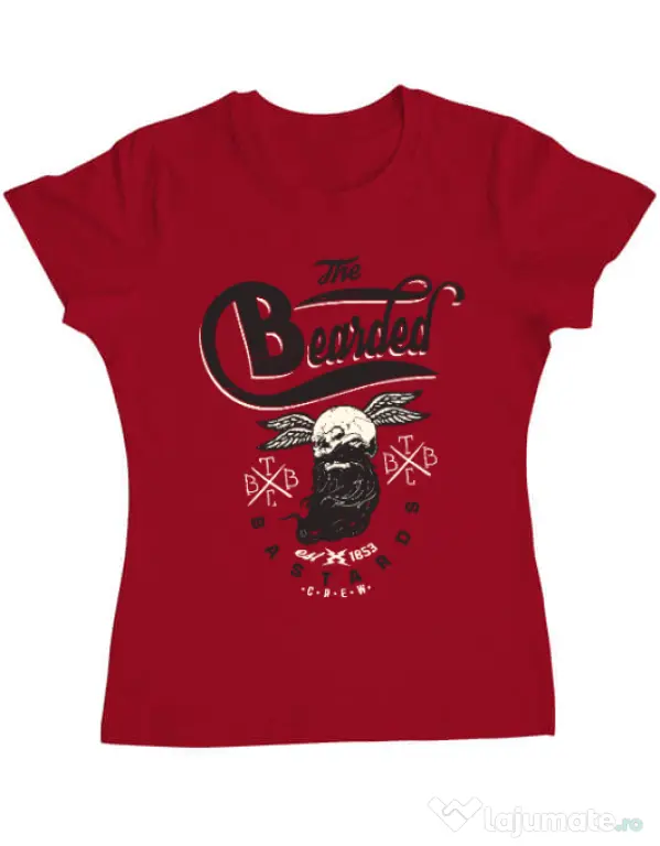 Tricou ADLER dama The bearded bastards Rosu