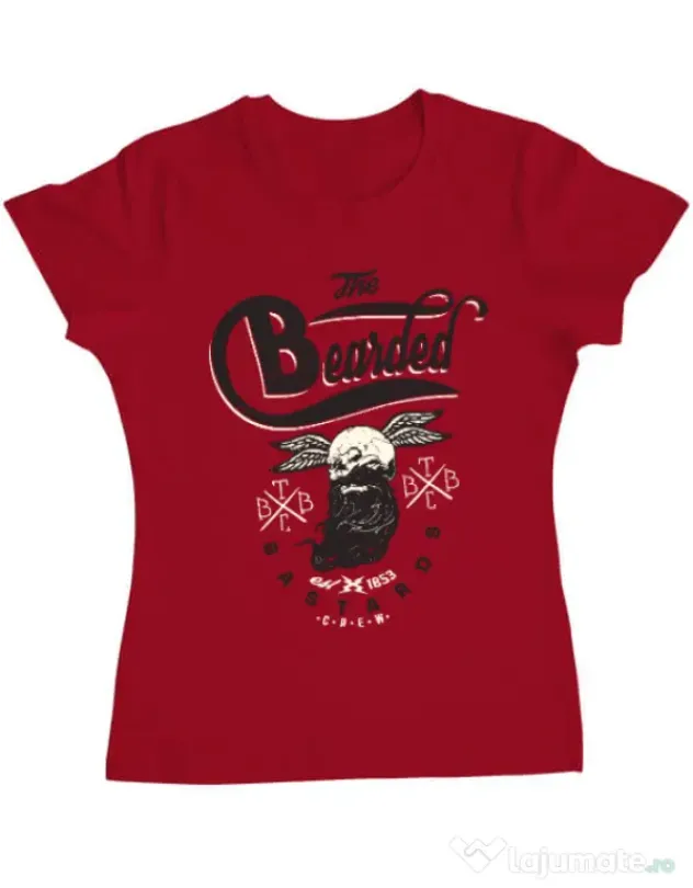 Tricou ADLER dama The bearded bastards Rosu