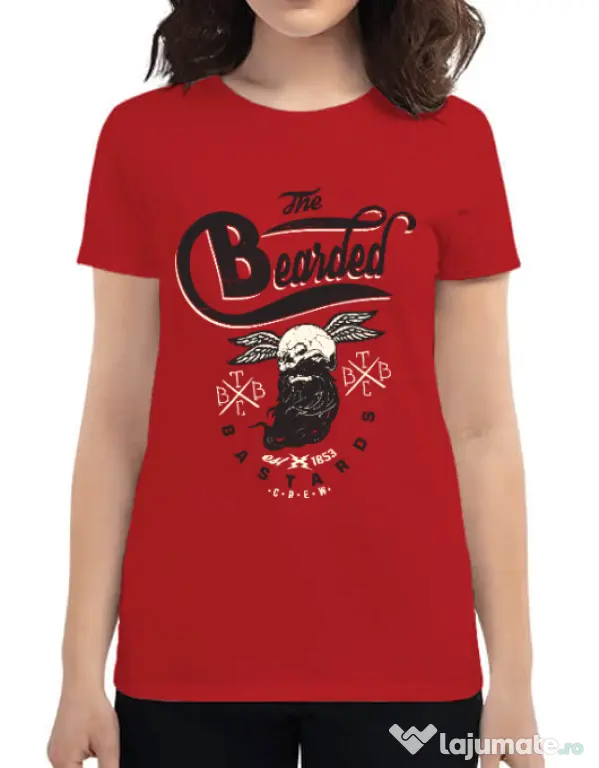 Tricou ADLER dama The bearded bastards Rosu