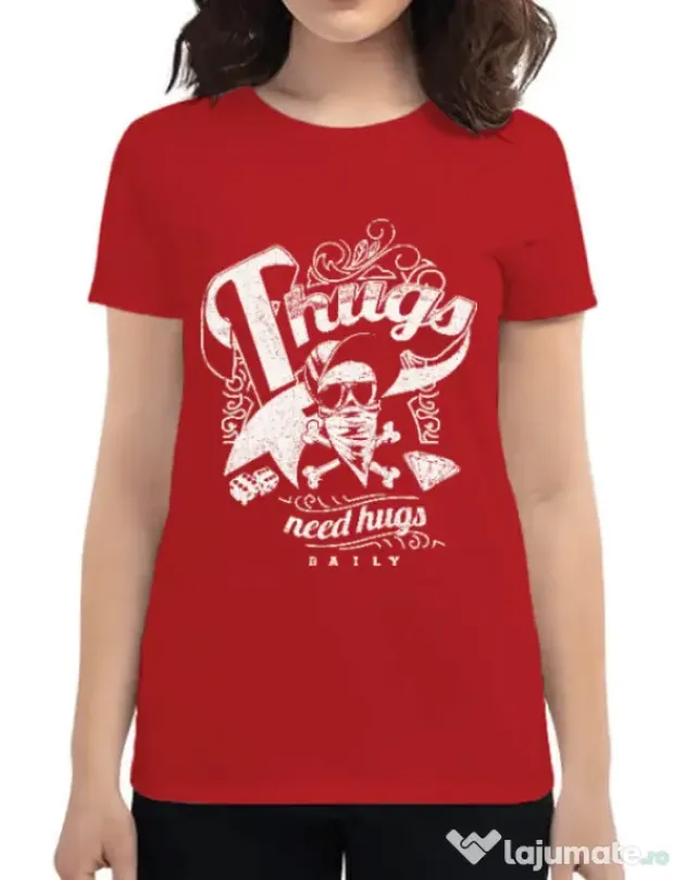 Tricou ADLER dama Thugs need hugs Rosu