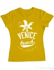 Tricou ADLER dama Venice beach California Galben