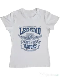 Tricou ADLER dama West coast motors Alb