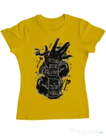 Tricou ADLER dama Actions speak louder Galben