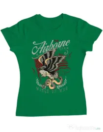 Tricou ADLER dama Wings of war Verde mediu
