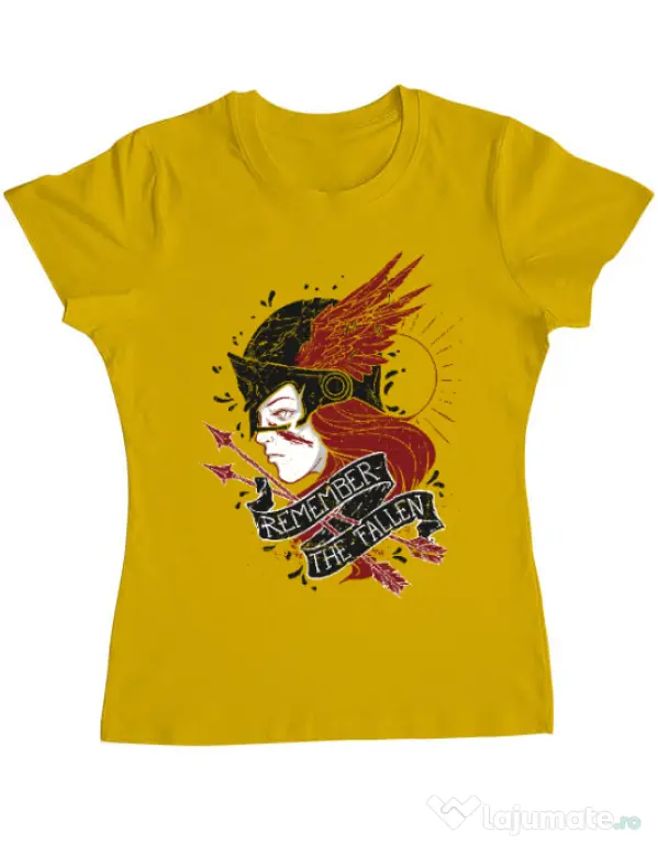 Tricou ADLER dama Remember the fallen Galben