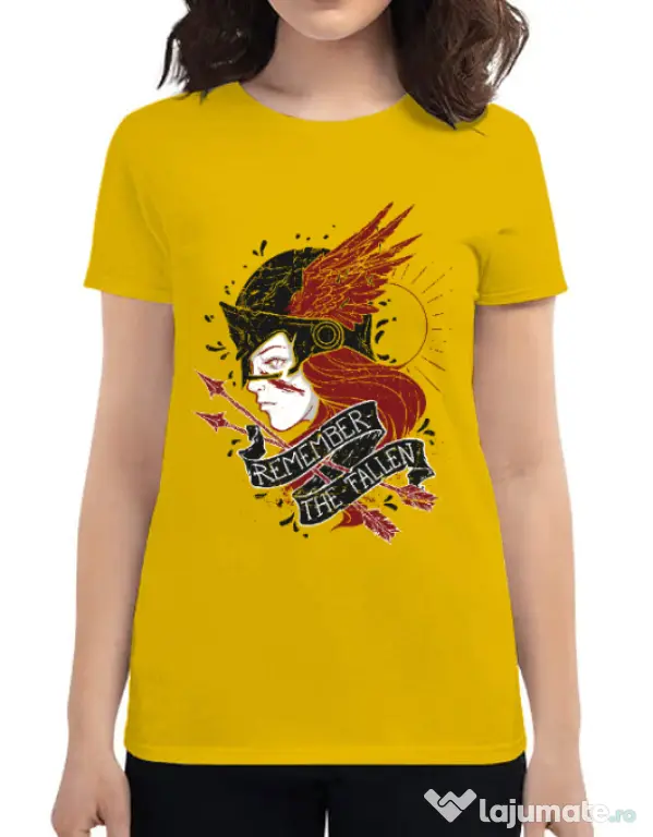 Tricou ADLER dama Remember the fallen Galben