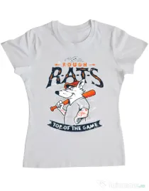 Tricou ADLER dama The rough rats Alb