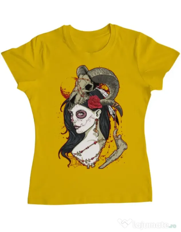 Tricou ADLER dama Dead Queen Galben