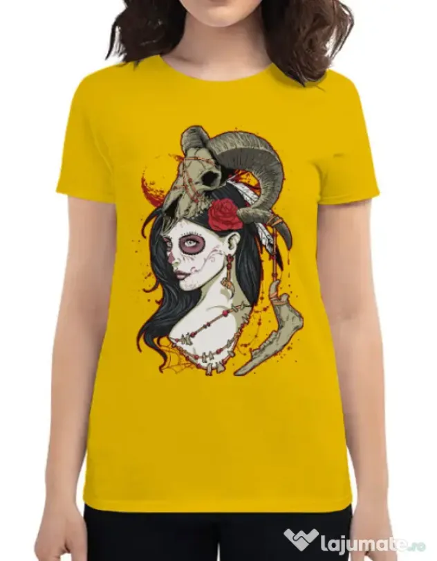 Tricou ADLER dama Dead Queen Galben