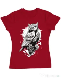Tricou ADLER dama Owl Rosu