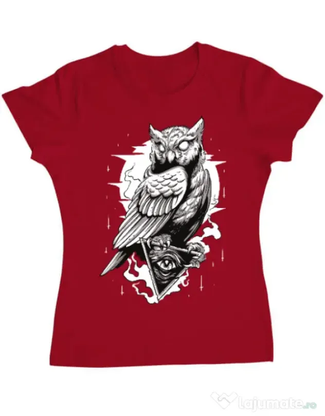 Tricou ADLER dama Owl Rosu