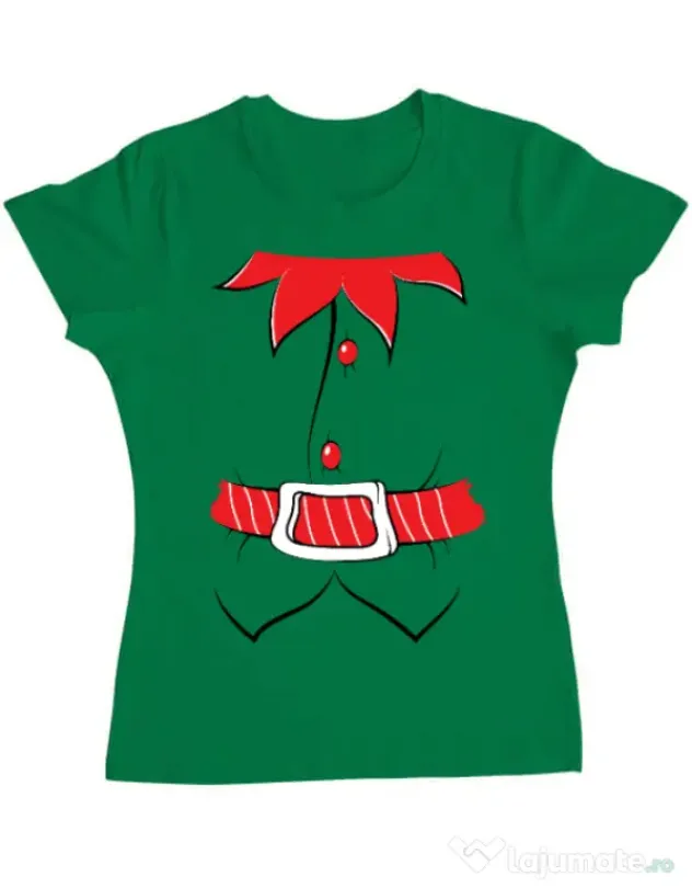 Tricou ADLER dama Santa helper Verde mediu