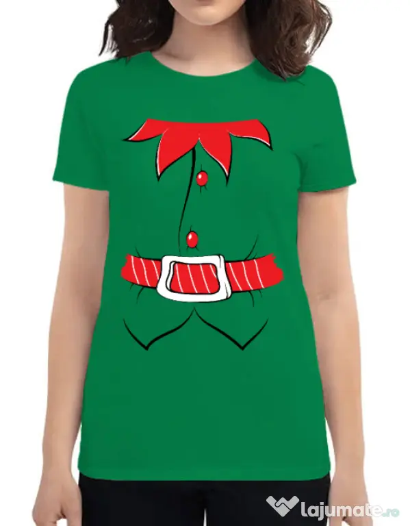 Tricou ADLER dama Santa helper Verde mediu