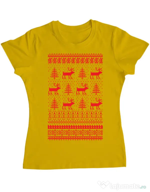 Tricou ADLER dama Reindeers Galben