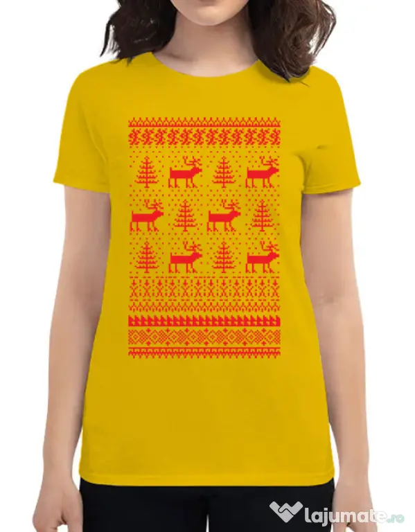 Tricou ADLER dama Reindeers Galben