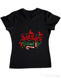 Tricou ADLER dama Santas favorite Negru
