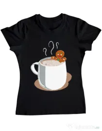 Tricou ADLER dama Gingerbread man Negru