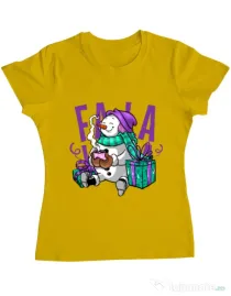 Tricou ADLER dama Christmas Carol Galben