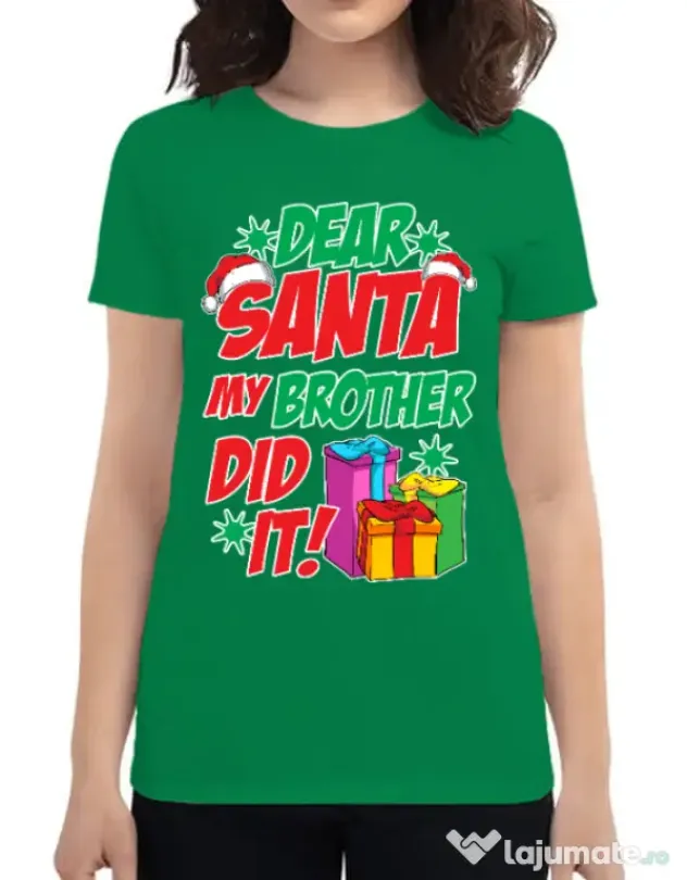 Tricou ADLER dama My brother did it Verde mediu