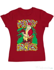 Tricou ADLER dama Naughty Santa Rosu
