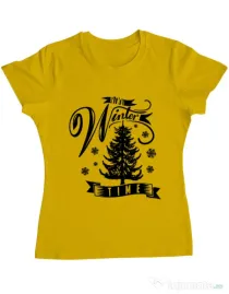 Tricou ADLER dama Winter time Galben