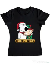 Tricou ADLER dama Friends forever Negru