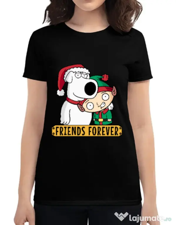 Tricou ADLER dama Friends forever Negru