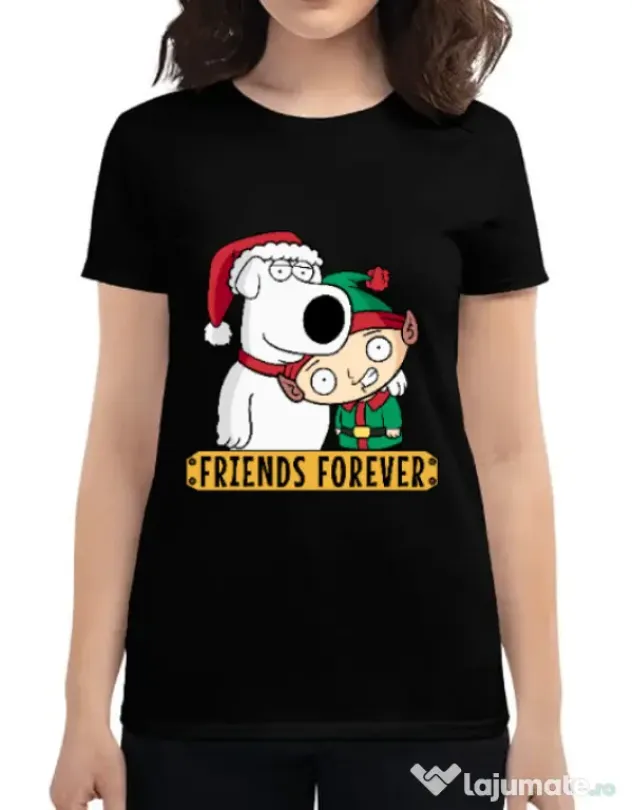 Tricou ADLER dama Friends forever Negru