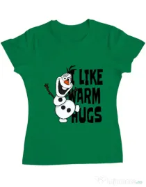 Tricou ADLER dama I like warm hugs Verde mediu