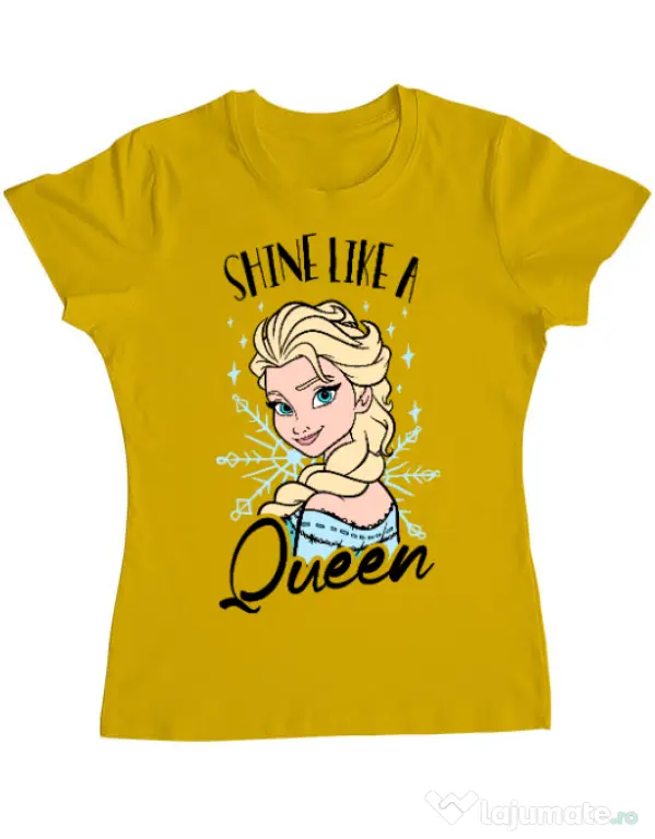 Tricou ADLER dama Shine like a queen Galben