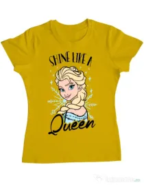 Tricou ADLER dama Shine like a queen Galben