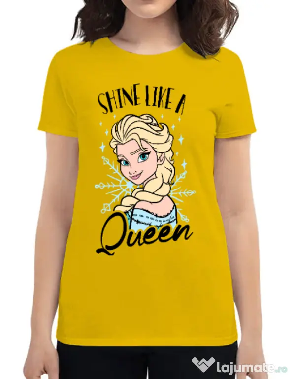 Tricou ADLER dama Shine like a queen Galben