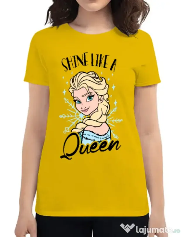 Tricou ADLER dama Shine like a queen Galben