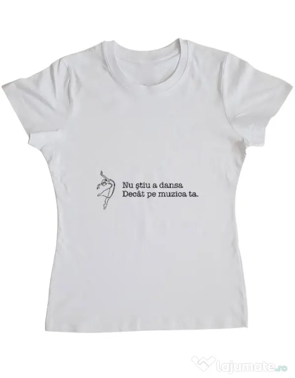 Tricou ADLER dama Nu stiu a dansa Alb
