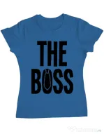 Tricou ADLER dama The boss Albastru azuriu