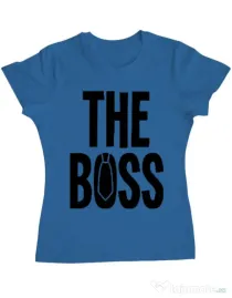 Tricou ADLER dama The boss Albastru azuriu