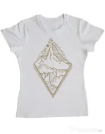 Tricou ADLER dama Mountain waterfall Alb