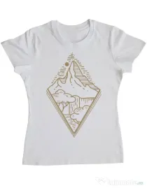Tricou ADLER dama Mountain waterfall Alb
