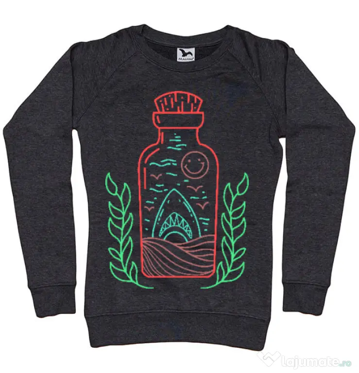Bluza ADLER dama Shark in a bottle Negru melanj