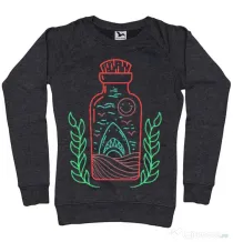 Bluza ADLER dama Shark in a bottle Negru melanj