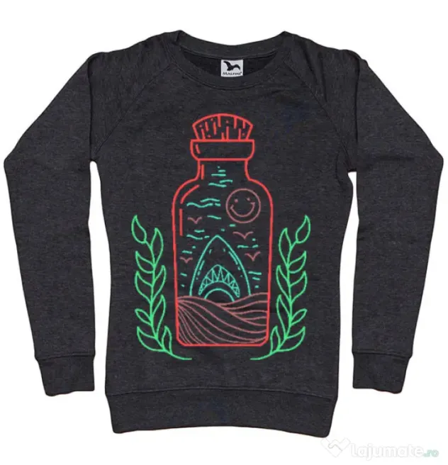 Bluza ADLER dama Shark in a bottle Negru melanj