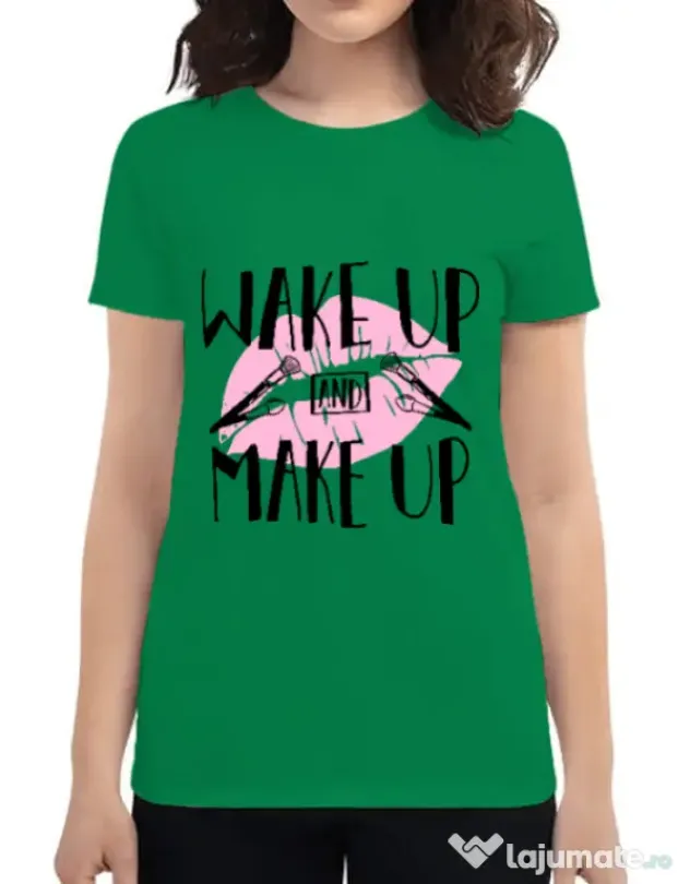 Tricou ADLER dama Wake up and make up Verde mediu